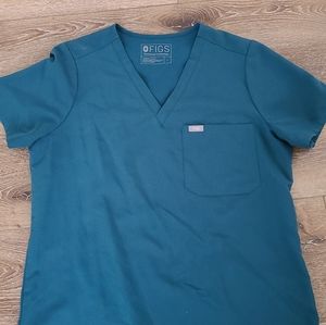 Figs Caribbean Blue Catarina Scrub Top